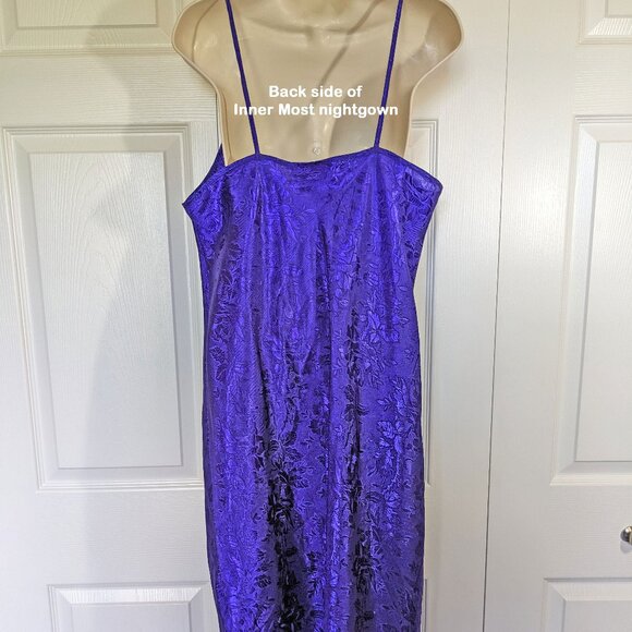 Inner Most dark purple polyester spaghetti strap nightgown, 38" bust, Pretty! - Picture 4 of 13